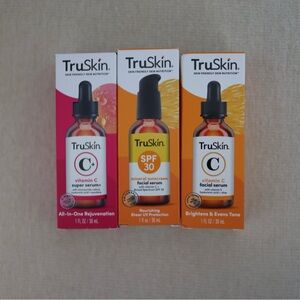 TruSkin Vitamin C Facial Serum Trio - Pink, Yellow, Orange